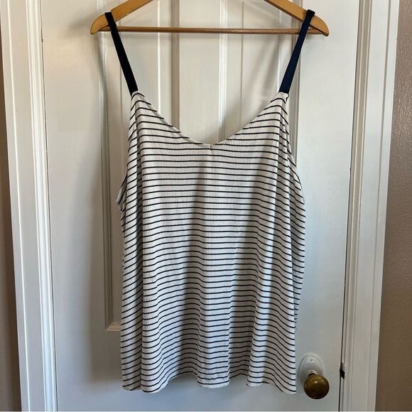 Torrid Black and White Striped Tank Top - Picture 1 of 7